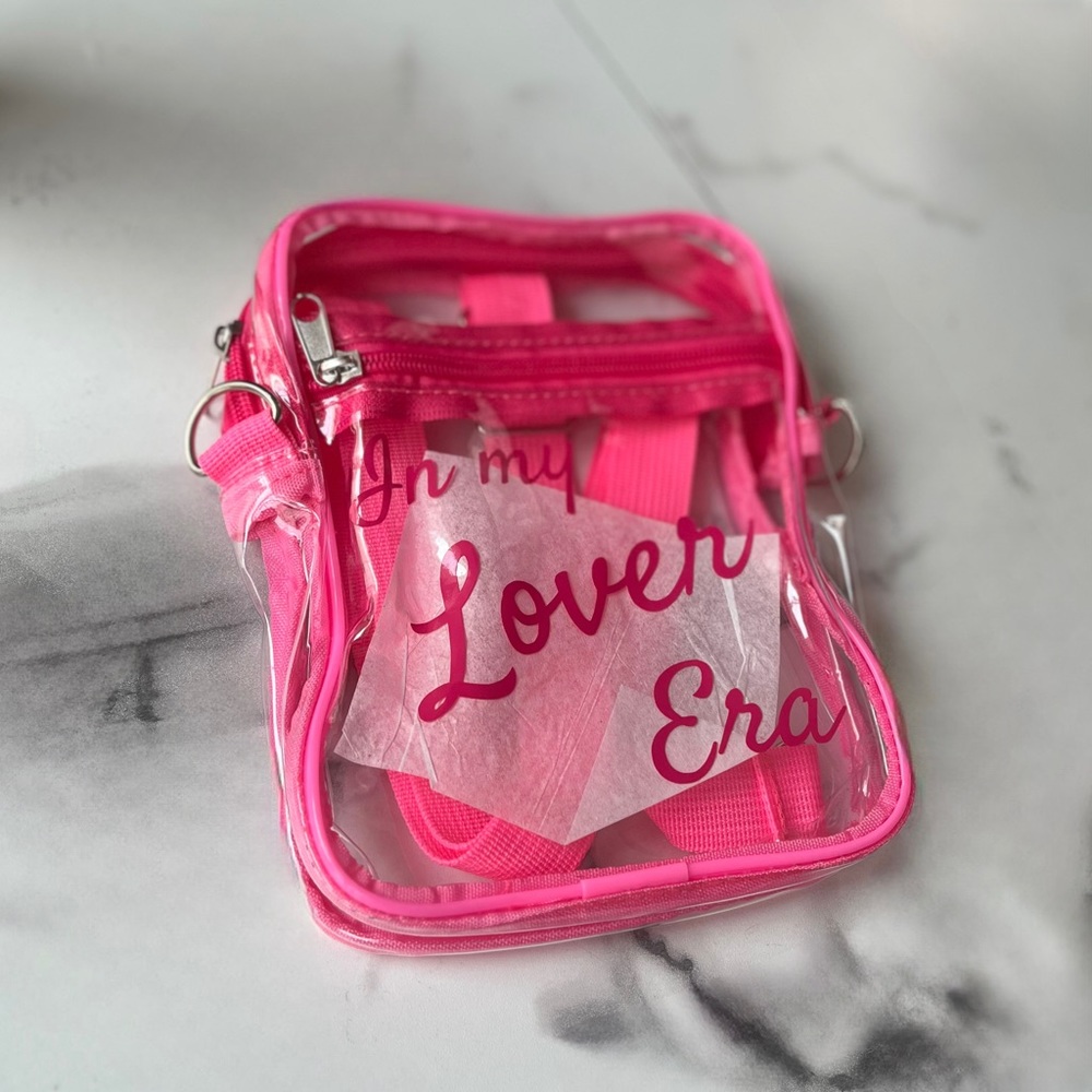 Clear crossbody stadium approved bag, in my Lover Era